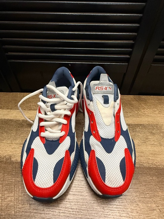 Puma Shoes - Puma Colorblock Runner Sneakers in Blue, Red & White